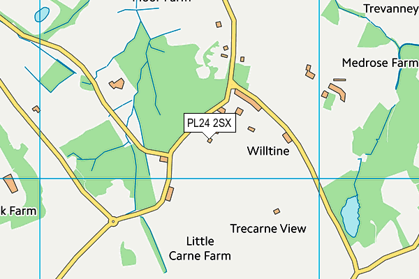 Starrick Moor Football Pitch map (PL24 2SX) - OS VectorMap District (Ordnance Survey)
