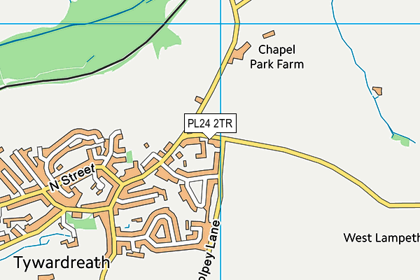 PL24 2TR map - OS VectorMap District (Ordnance Survey)