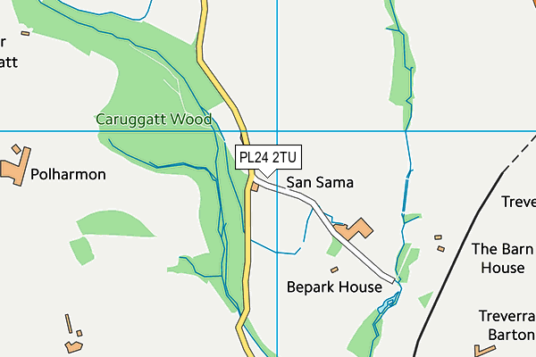 PL24 2TU map - OS VectorMap District (Ordnance Survey)
