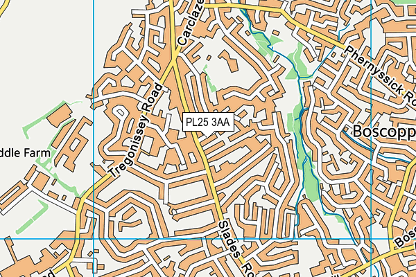 PL25 3AA map - OS VectorMap District (Ordnance Survey)