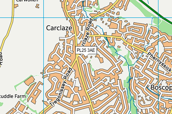 PL25 3AE map - OS VectorMap District (Ordnance Survey)