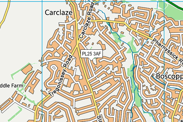 PL25 3AF map - OS VectorMap District (Ordnance Survey)