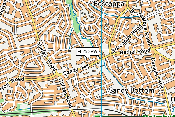 PL25 3AW map - OS VectorMap District (Ordnance Survey)