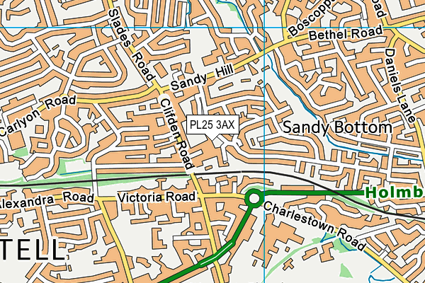 PL25 3AX map - OS VectorMap District (Ordnance Survey)
