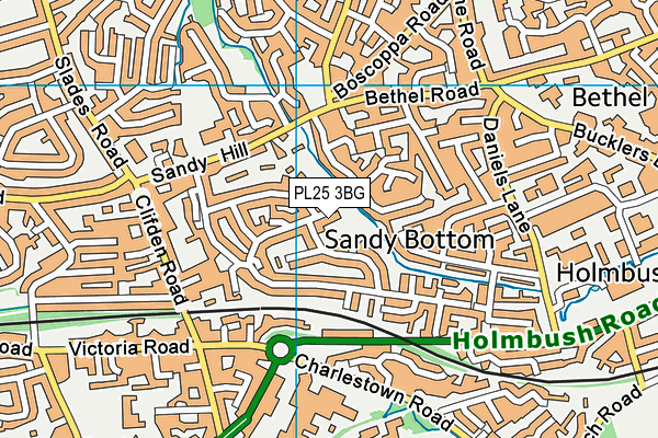 PL25 3BG map - OS VectorMap District (Ordnance Survey)