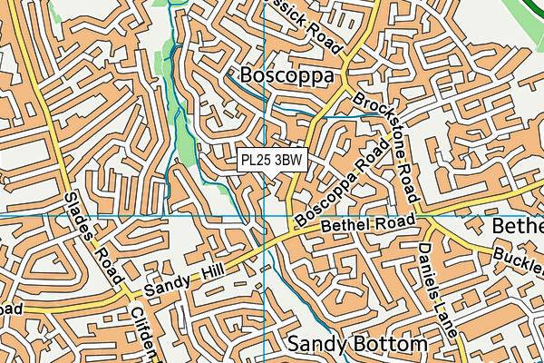 PL25 3BW map - OS VectorMap District (Ordnance Survey)