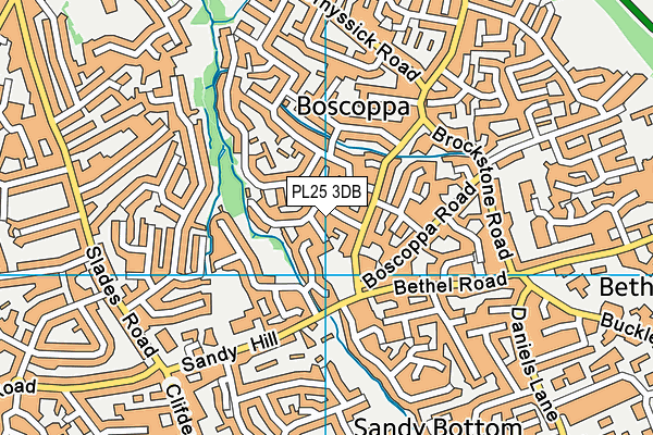 PL25 3DB map - OS VectorMap District (Ordnance Survey)