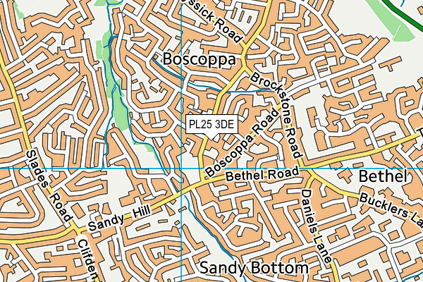 PL25 3DE map - OS VectorMap District (Ordnance Survey)