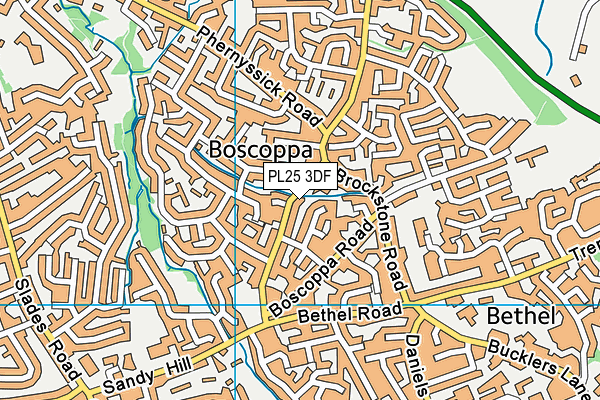 PL25 3DF map - OS VectorMap District (Ordnance Survey)