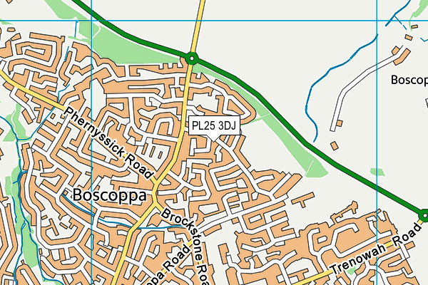 PL25 3DJ map - OS VectorMap District (Ordnance Survey)