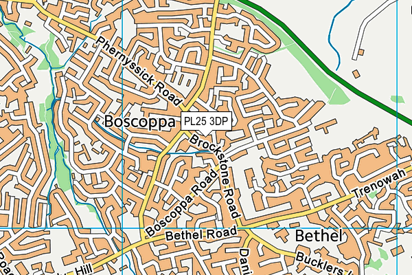 PL25 3DP map - OS VectorMap District (Ordnance Survey)
