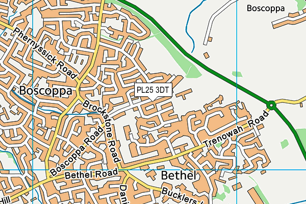 Bishop Bronescombe School map (PL25 3DT) - OS VectorMap District (Ordnance Survey)