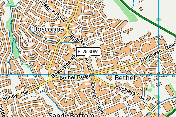 PL25 3DW map - OS VectorMap District (Ordnance Survey)