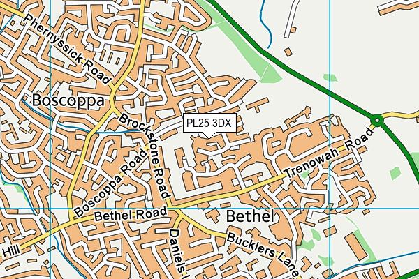 PL25 3DX map - OS VectorMap District (Ordnance Survey)