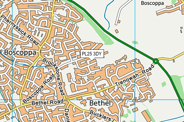 PL25 3DY map - OS VectorMap District (Ordnance Survey)