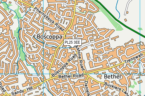 PL25 3EE map - OS VectorMap District (Ordnance Survey)