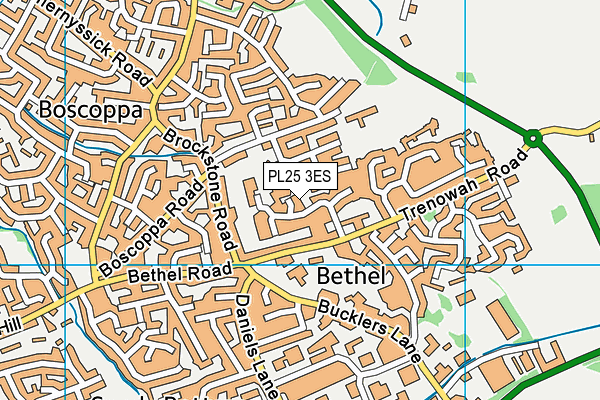PL25 3ES map - OS VectorMap District (Ordnance Survey)