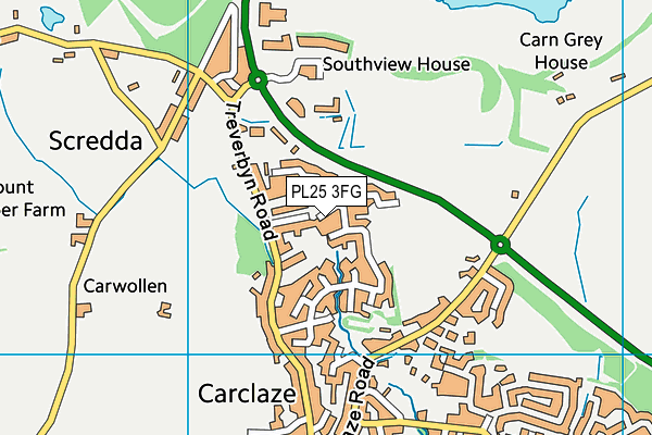 PL25 3FG map - OS VectorMap District (Ordnance Survey)