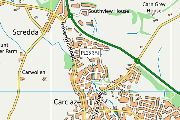 PL25 3FJ map - OS VectorMap District (Ordnance Survey)
