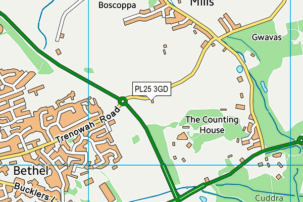 PL25 3GD map - OS VectorMap District (Ordnance Survey)