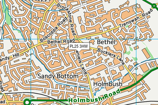 PL25 3HW map - OS VectorMap District (Ordnance Survey)