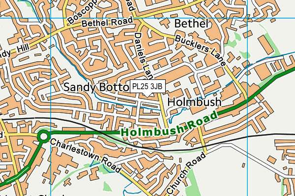 PL25 3JB map - OS VectorMap District (Ordnance Survey)