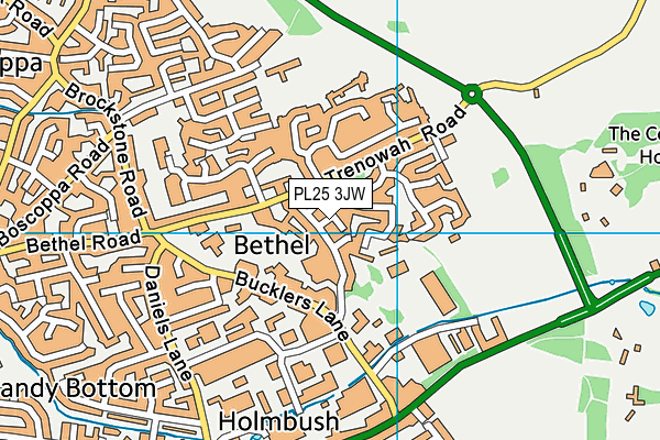 PL25 3JW map - OS VectorMap District (Ordnance Survey)