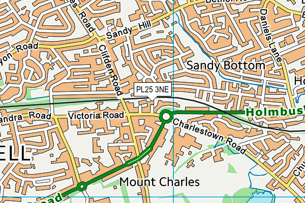 PL25 3NE map - OS VectorMap District (Ordnance Survey)