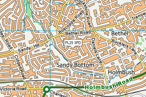 PL25 3PD map - OS VectorMap District (Ordnance Survey)