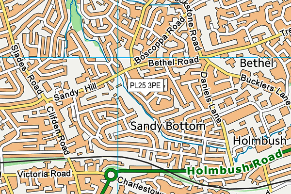 PL25 3PE map - OS VectorMap District (Ordnance Survey)