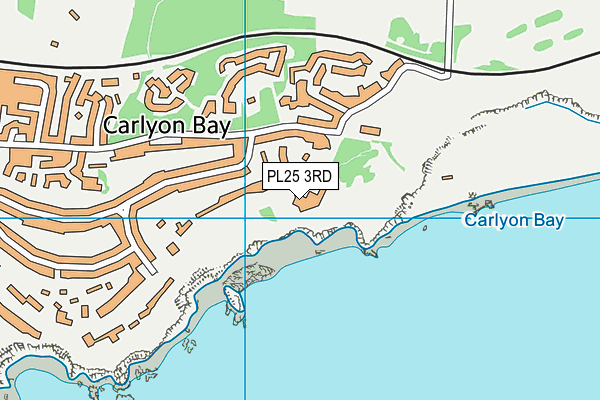 Carlyon Bay Hotel map (PL25 3RD) - OS VectorMap District (Ordnance Survey)
