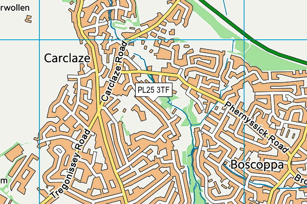 Carclaze Community Primary School map (PL25 3TF) - OS VectorMap District (Ordnance Survey)