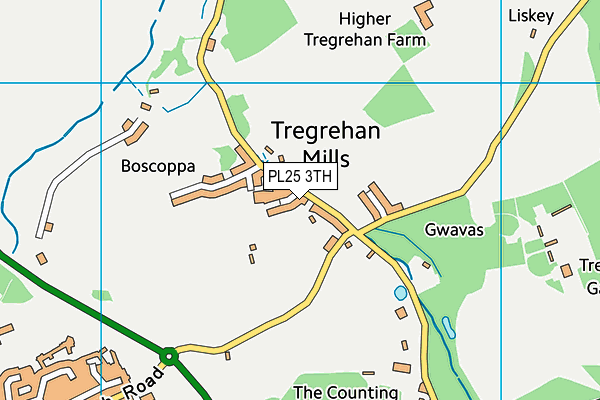 Tregrehan Playing Fields map (PL25 3TH) - OS VectorMap District (Ordnance Survey)