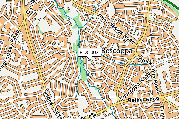 PL25 3UX map - OS VectorMap District (Ordnance Survey)