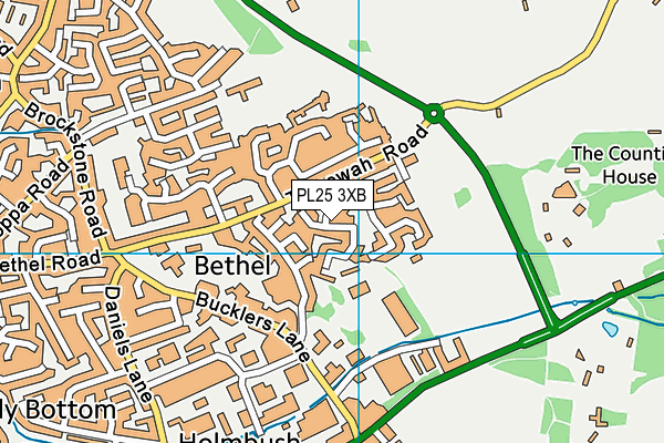 PL25 3XB map - OS VectorMap District (Ordnance Survey)