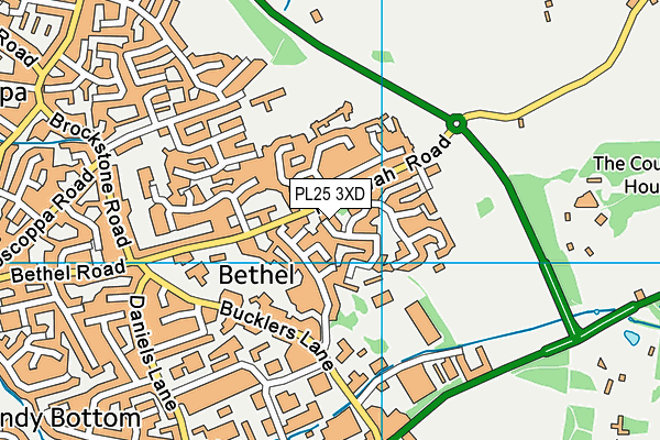 PL25 3XD map - OS VectorMap District (Ordnance Survey)