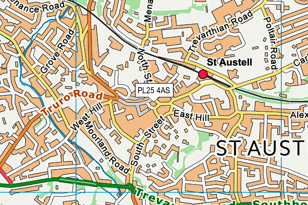 PL25 4AS map - OS VectorMap District (Ordnance Survey)