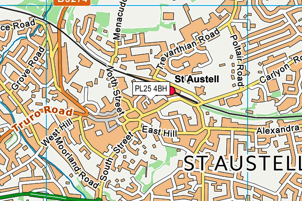 PL25 4BH map - OS VectorMap District (Ordnance Survey)