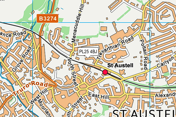 PL25 4BJ map - OS VectorMap District (Ordnance Survey)