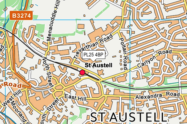 PL25 4BP map - OS VectorMap District (Ordnance Survey)