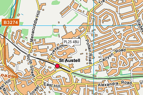 St Austell College (Closed) map (PL25 4BU) - OS VectorMap District (Ordnance Survey)