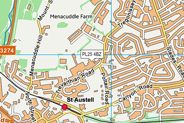PL25 4BZ map - OS VectorMap District (Ordnance Survey)