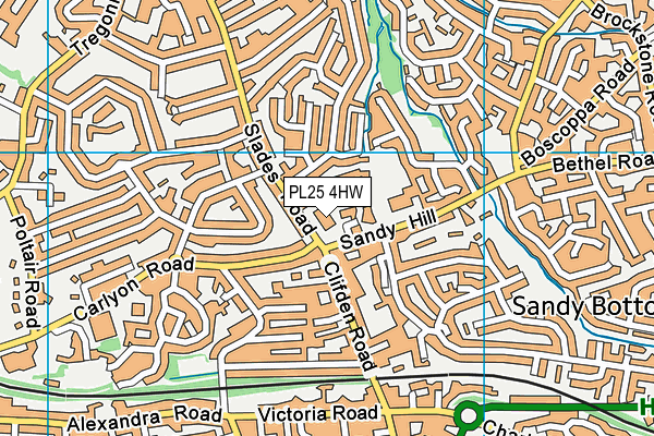 PL25 4HW map - OS VectorMap District (Ordnance Survey)