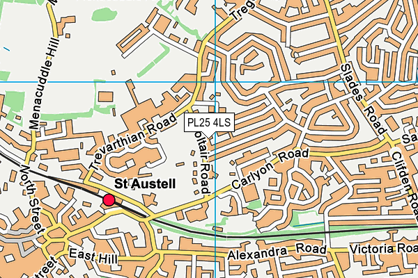 PL25 4LS map - OS VectorMap District (Ordnance Survey)
