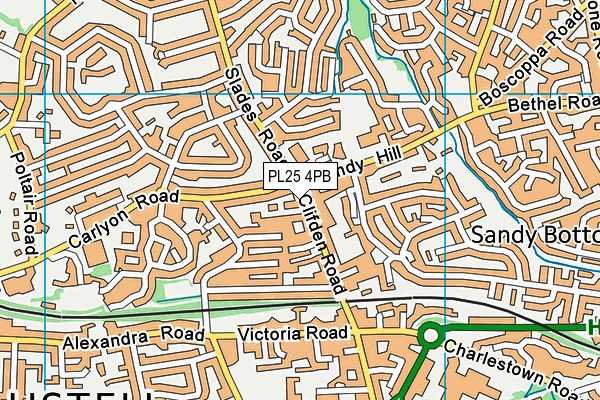 PL25 4PB map - OS VectorMap District (Ordnance Survey)