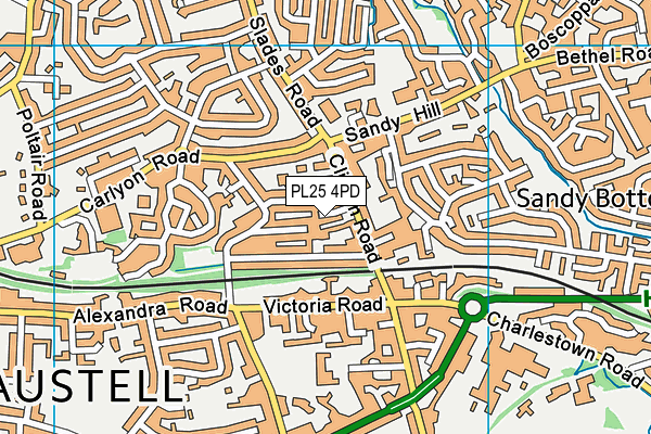 PL25 4PD map - OS VectorMap District (Ordnance Survey)