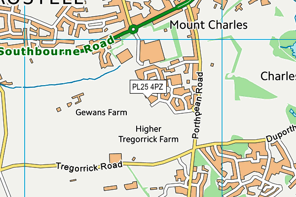 PL25 4PZ map - OS VectorMap District (Ordnance Survey)