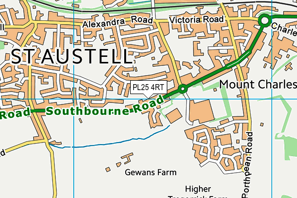 PL25 4RT map - OS VectorMap District (Ordnance Survey)