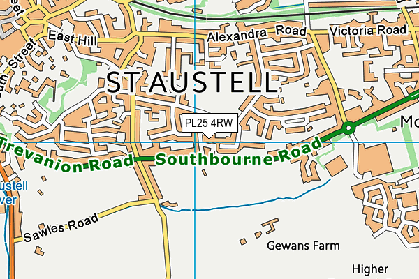 PL25 4RW map - OS VectorMap District (Ordnance Survey)