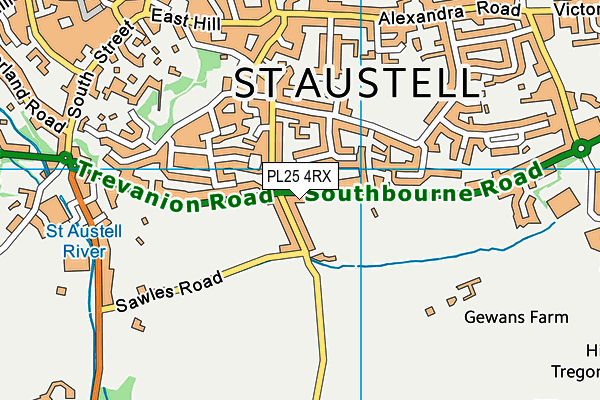 PL25 4RX map - OS VectorMap District (Ordnance Survey)